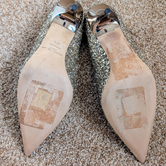 Jimmy Choo Romy Glitter Heels - Picture 16 of 16